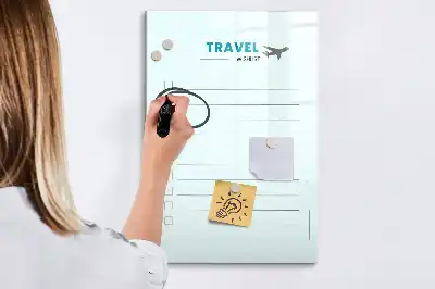 Magnetic dry erase board travel planner