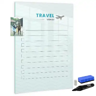 Magnetic dry erase board travel planner