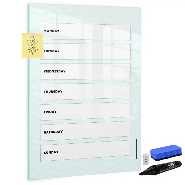 Magnetic writing board weekly planner