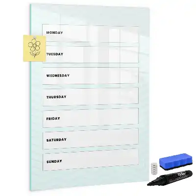Magnetic writing board weekly planner