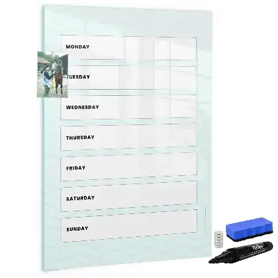 Magnetic writing board weekly planner