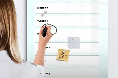 Magnetic writing board weekly planner