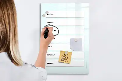 Magnetic writing board weekly planner