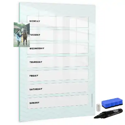 Magnetic writing board weekly planner