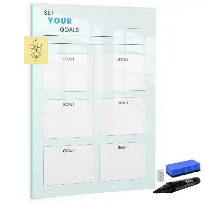 Magnetic dry erase board goal planner