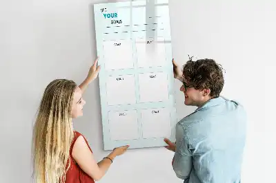 Magnetic dry erase board goal planner