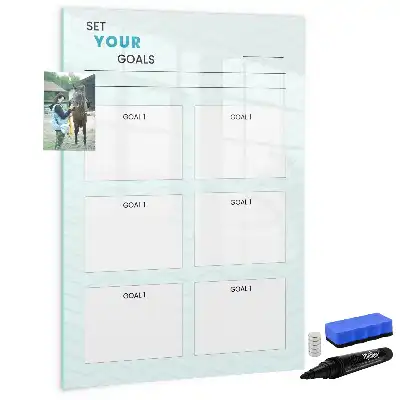 Magnetic dry erase board goal planner