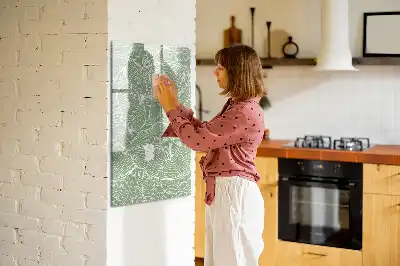 Magnetic writing board large leaf pattern