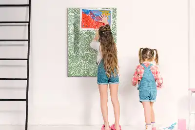 Magnetic writing board large leaf pattern