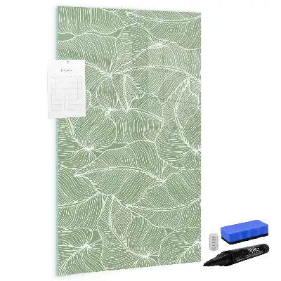 Magnetic writing board large leaf pattern