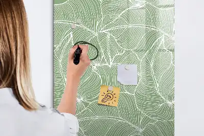 Magnetic writing board large leaf pattern