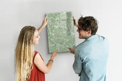 Magnetic writing board large leaf pattern