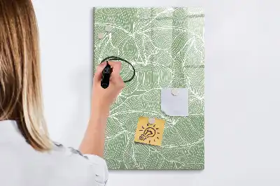 Magnetic writing board large leaf pattern