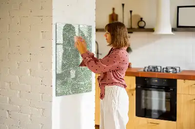 Magnetic writing board large leaf pattern