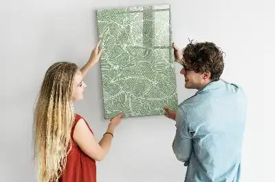 Magnetic writing board large leaf pattern