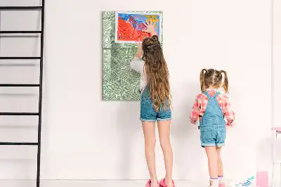 Magnetic writing board large leaf pattern