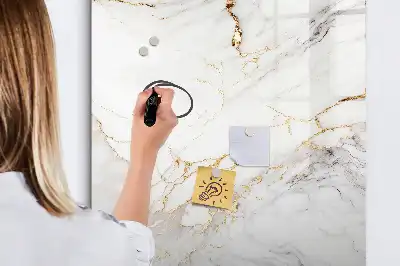 Magnetic writing board in decorative marble design