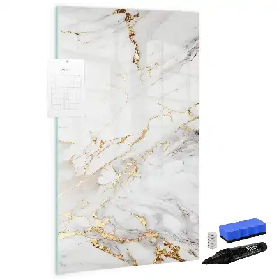 Magnetic writing board in decorative marble design