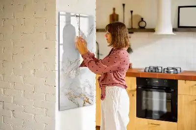 Magnetic writing board in decorative marble design