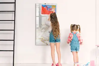Magnetic writing board in decorative marble design
