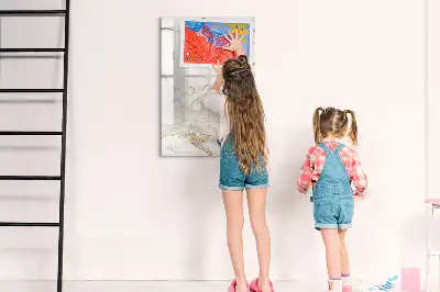 Magnetic writing board in decorative marble design