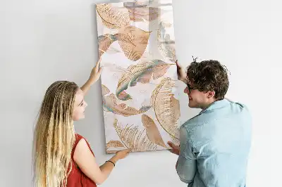 Magnetic dry erase board with bird feather pattern