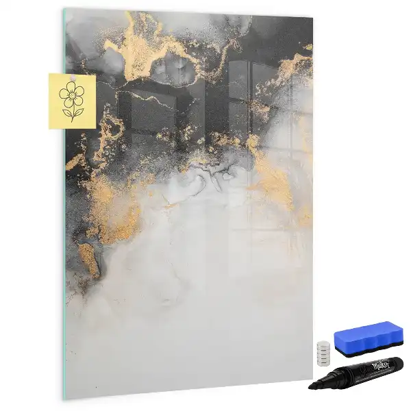 Magnetic writing board marble abstraction design