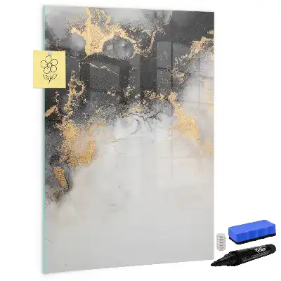 Magnetic writing board marble abstraction design