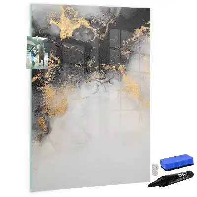 Magnetic writing board marble abstraction design