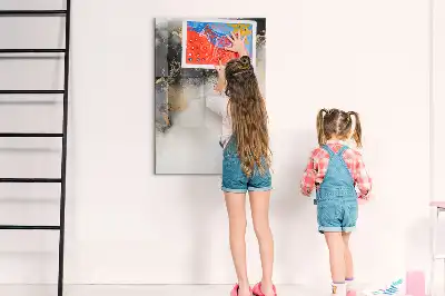 Magnetic writing board marble abstraction design