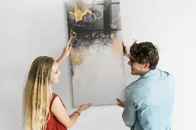 Magnetic writing board marble abstraction design