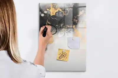 Magnetic writing board marble abstraction design