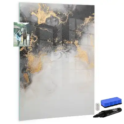 Magnetic writing board marble abstraction design