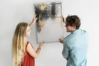 Magnetic writing board marble abstraction design
