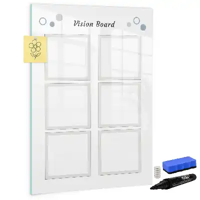 Magnetic vision board with erasable surface