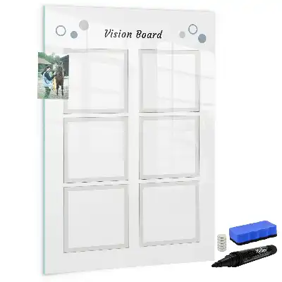 Magnetic vision board with erasable surface