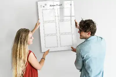 Magnetic vision board with erasable surface