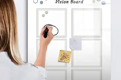Magnetic vision board with erasable surface