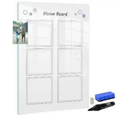 Magnetic vision board with erasable surface