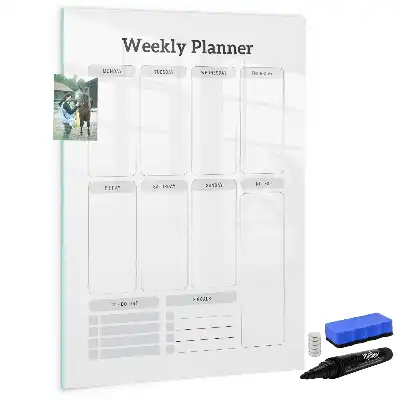 Magnetic weekly planner writing board