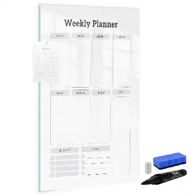 Magnetic weekly planner writing board