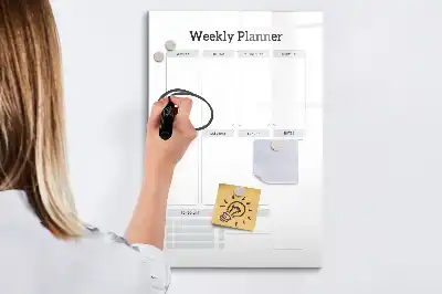 Magnetic weekly planner writing board