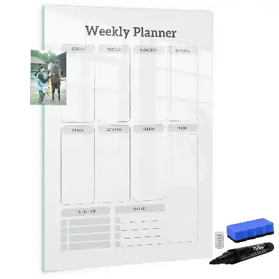 Magnetic weekly planner writing board