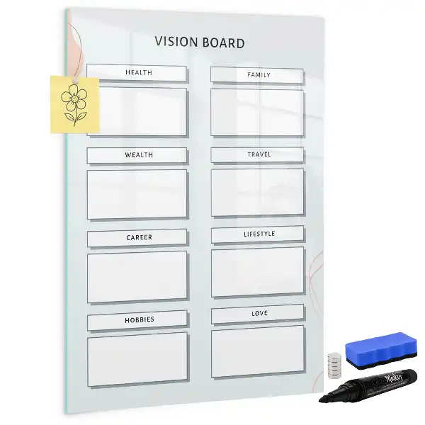 Magnetic writing board vision board