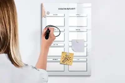 Magnetic writing board vision board