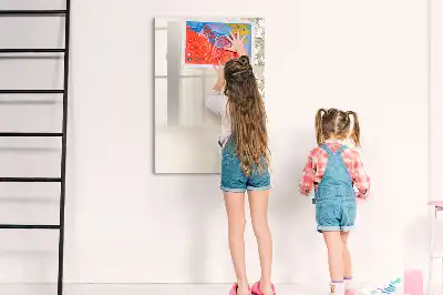 Magnetic dry erase board with delicate flowers design