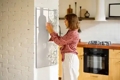 Magnetic dry erase board with delicate flowers design