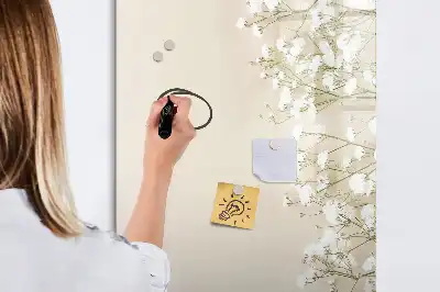 Magnetic dry erase board with delicate flowers design