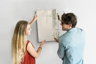 Magnetic dry erase board with delicate flowers design