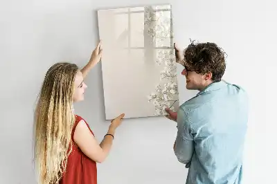 Magnetic dry erase board with delicate flowers design